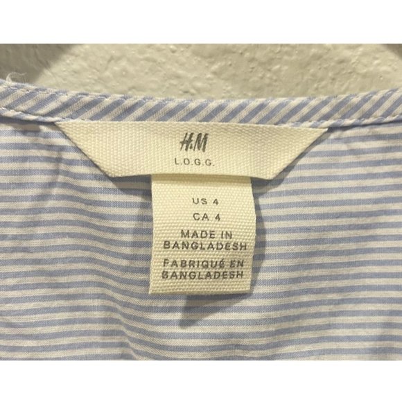 H&M Blue And White Wrap Blouse - Picture 2 of 3